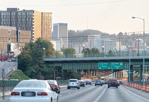 City traffic outbound on the interstate