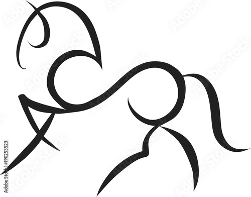 Line sketch of the horse.