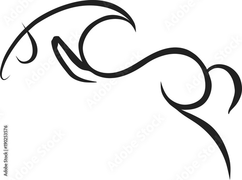 Line sketch of the horse.