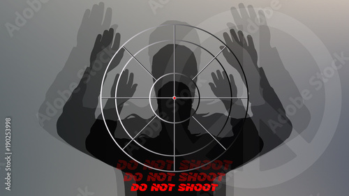Do not shoot. Vector poster against violence and war.