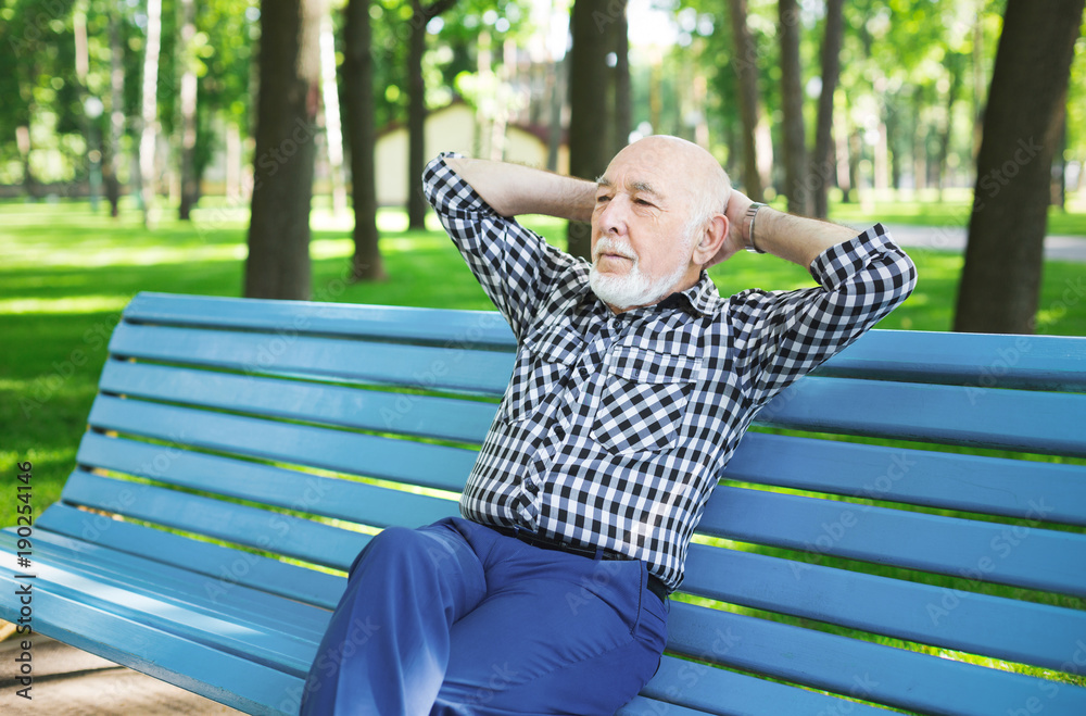 Fototapeta premium Relaxed senior man outdoors