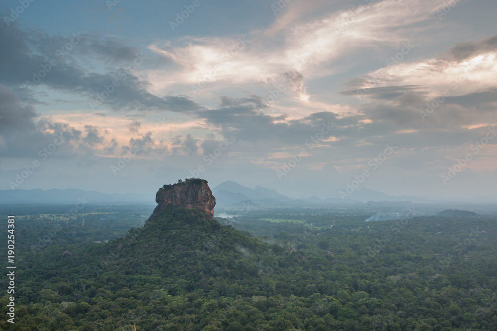 Sigiriya Lion Rock fortress. View from Pidurangala Rock.Sri Lanka