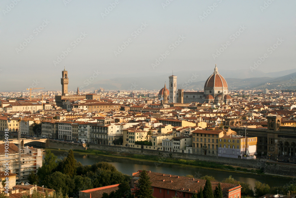Summer. Italy. Florence. Panoramic view of the city.