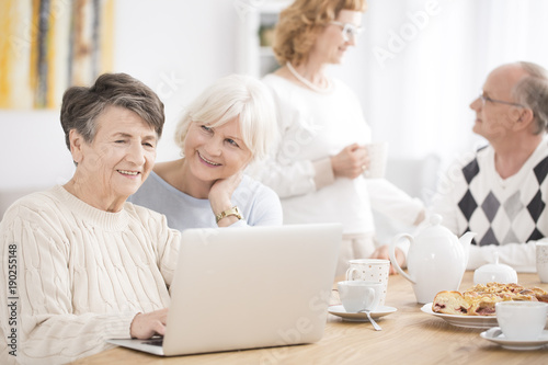 Elderly woman using laptop © Photographee.eu