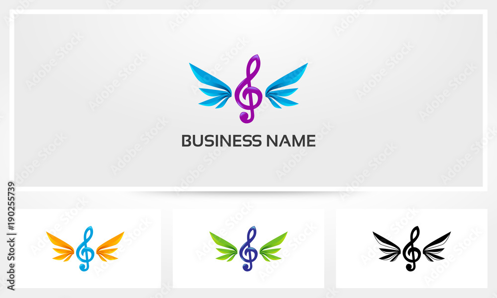 Clef Wings Music Logo Clef Wings Music Logo