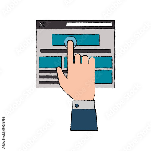 Hand touching screen icon vector illustration graphic design