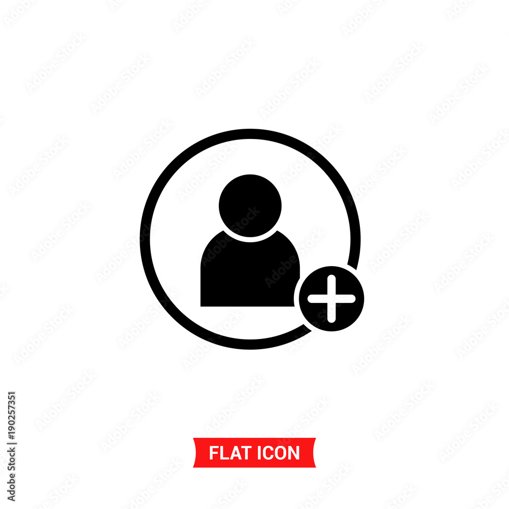 User vector icon, follow or request friend symbol