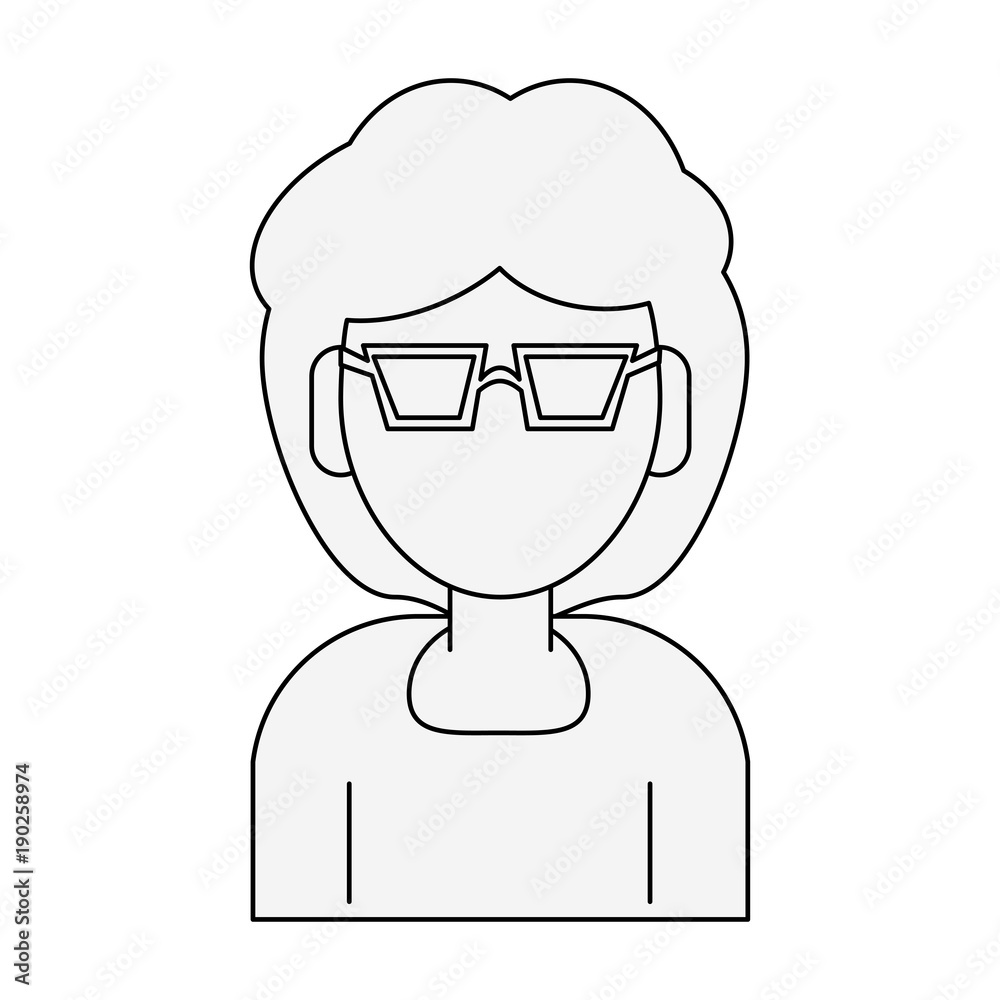 Woman with glasses faceless avatar icon vector illustration graphic design Woman with glasses faceless avatar icon vector illustration graphic design
