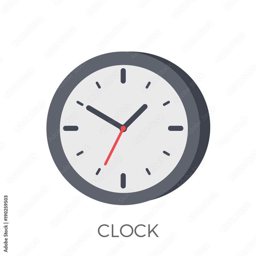 Clock Icon Vector. Isolated on White Background. Trendy Flat Style. Clock Icon Vector. Isolated on White Background. Trendy Flat Style.