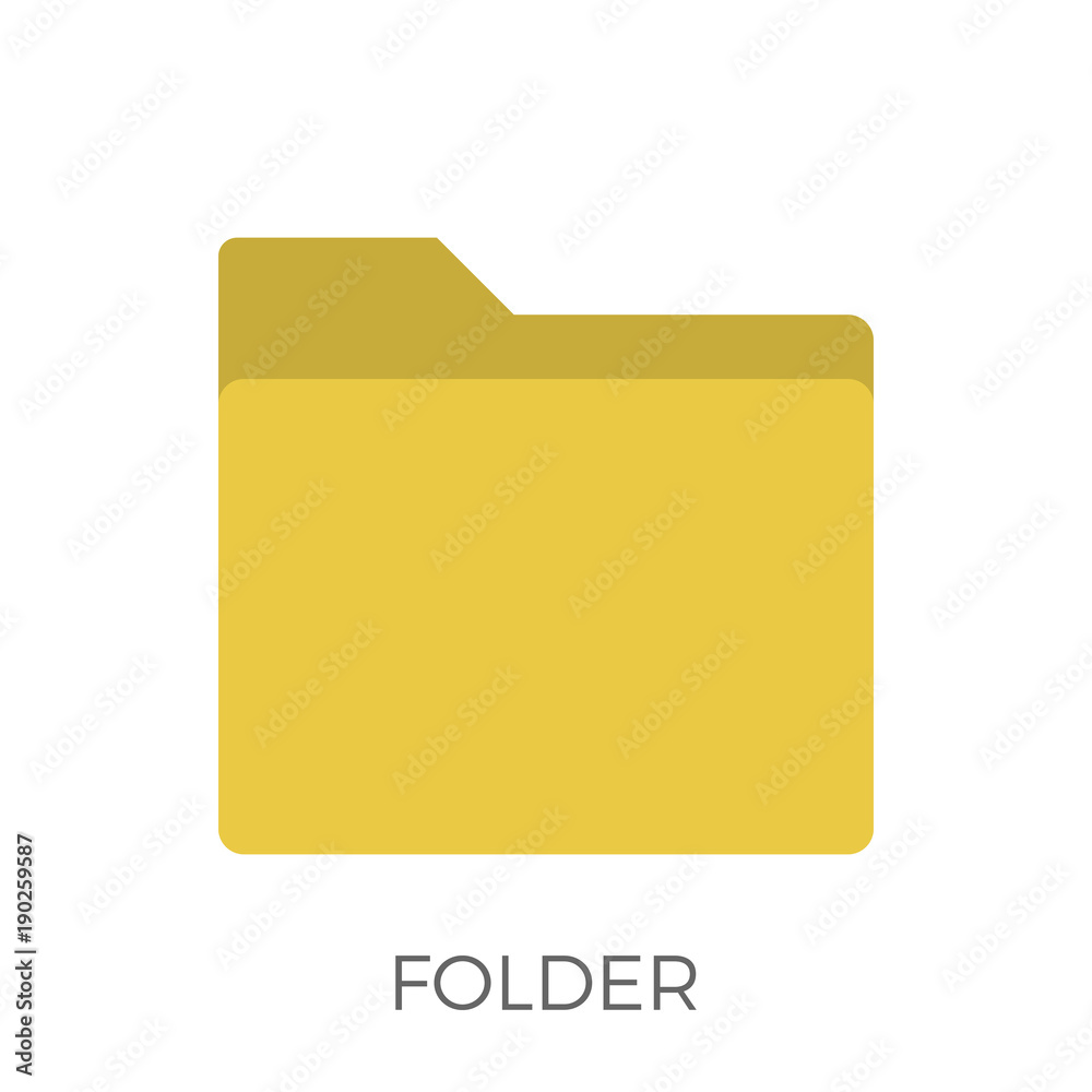 Folder Icon Vector. Isolated on White Background. Trendy Flat Style.