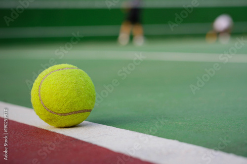 Tennis ball on tennis courts © WK Stock Photo 