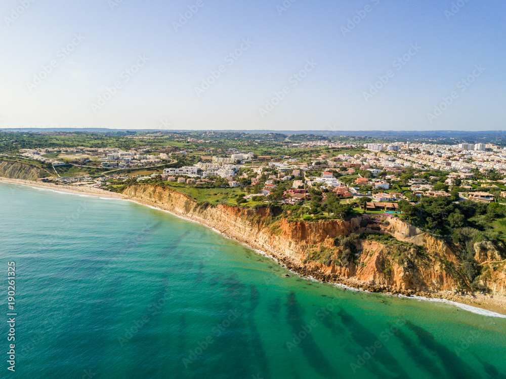 Aerial view from Lagos and is beaches , Algarve, Portugal