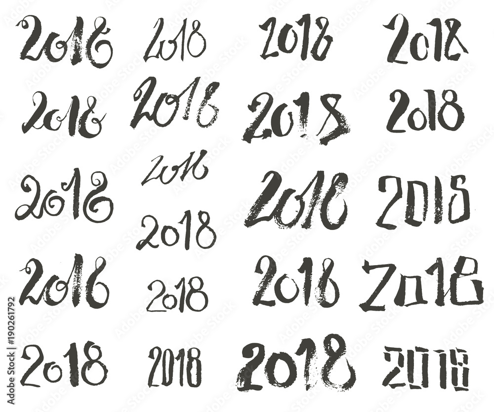 Black hand drawn isolated number silhouette. Grunge ink illustra Black hand drawn isolated number silhouette. Grunge ink illustra