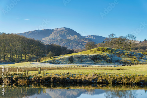 The English Lake District mountain known as Wetherlam, seen from Elterwater