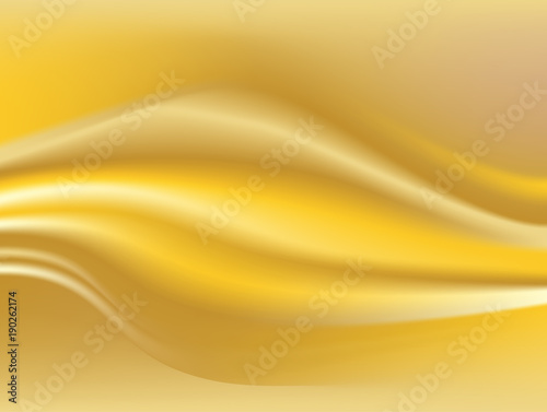 Abstract gold. background Vector gold cloth Fabric Textile Drape with Crease Wavy Folds.with soft waves and Gold fabric, waving in the wind © Long@gilbert