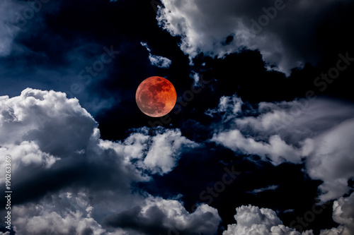 blood moon red eclipse black sky lunar full space background