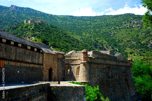 Fort Liberia overlooking the pretty walled town of Villfranche de Conflent in the south of France. This medieval city dates back to the 11th century