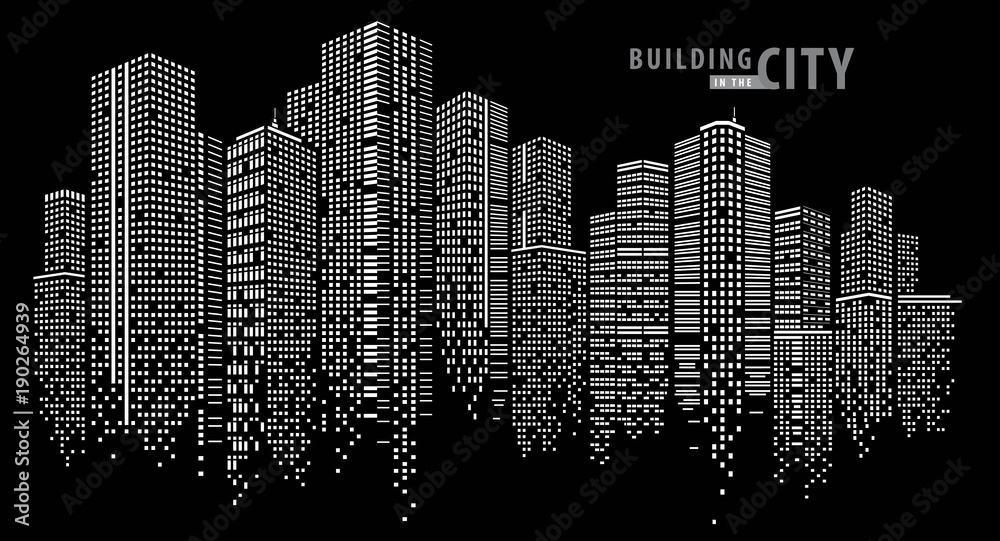 Abstract City Vector Transparent City Landscape Dots Building In The Night City Stock Vector Adobe Stock