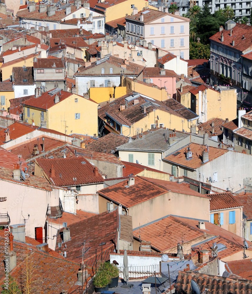 roofs of old town Hyères in French region Provence