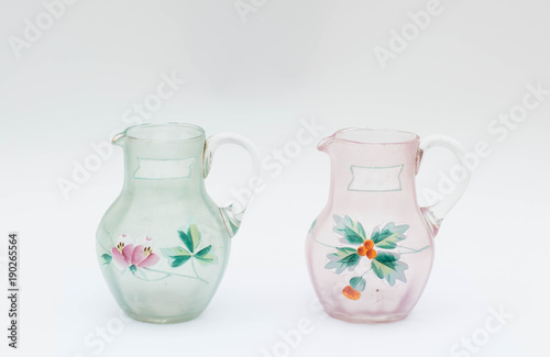 Two old glass jug