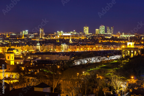 beautiful view of the city of Prague at evening, Czech Republic