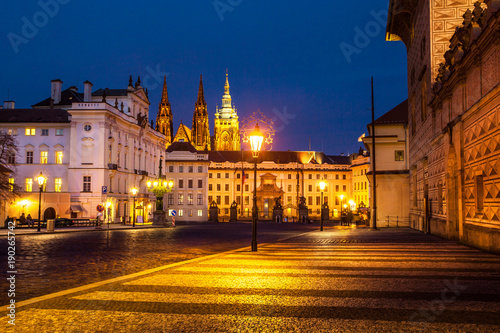 Night Square in Old Town in Prague Castle area. Czech Republic