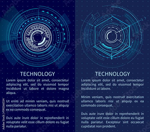 Technology Poster with Bright Interface Shapes