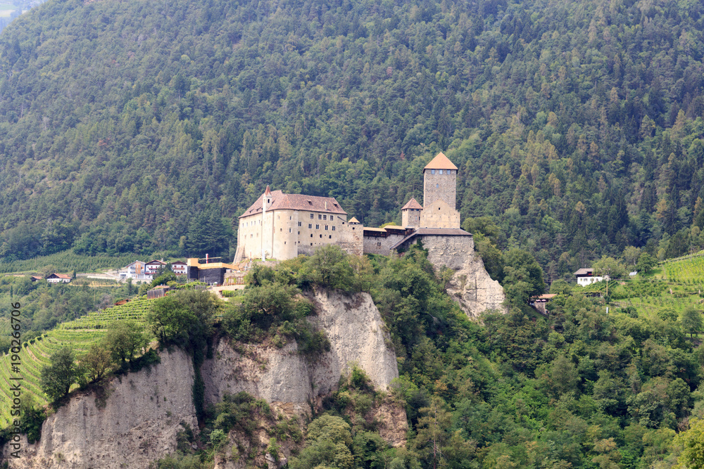 Tyrol Castle and mountain panorama in Tirol, South Tyrol