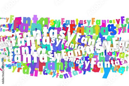 fantasy colour text, illustration