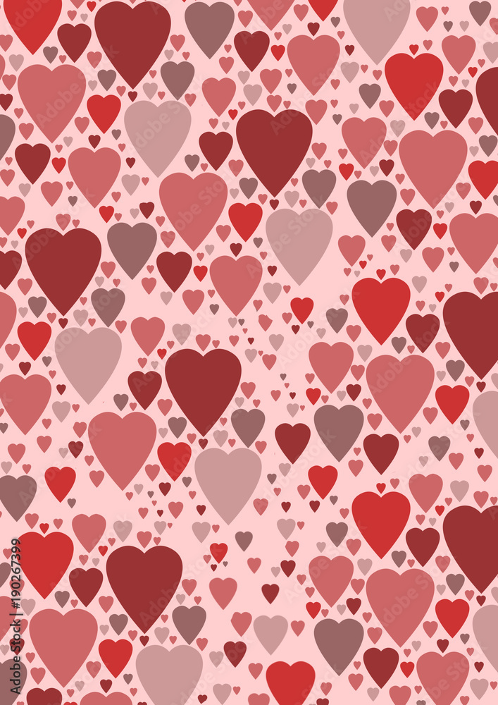 Background with red and pink hearts. Background for photoshop, for scrapbooking and for making postcards for Valentine's Day. 