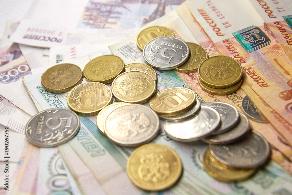 money. russian ruble. exchange rates screen is on the notebook money. russian ruble. exchange rates screen is on the notebook