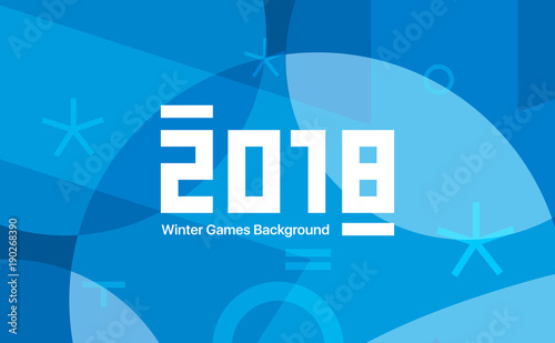 Winter sports games in South Korea 2018. Blue abstract background. Geometric shapes. Sport identity. Vector illustration