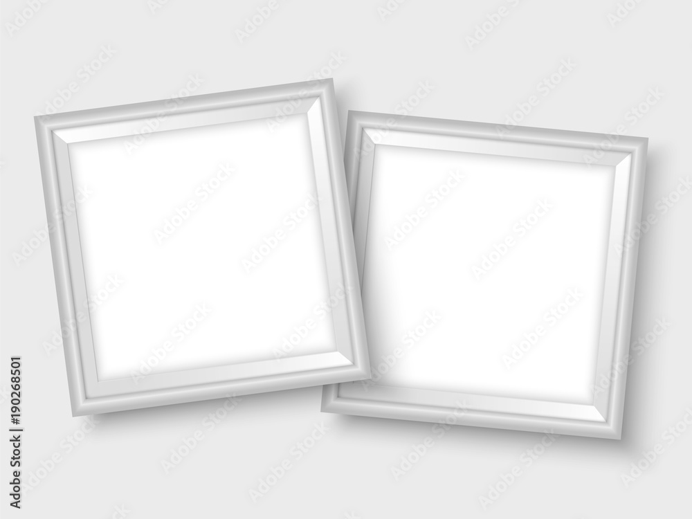 Frames set realistic templates vector illustration light grey