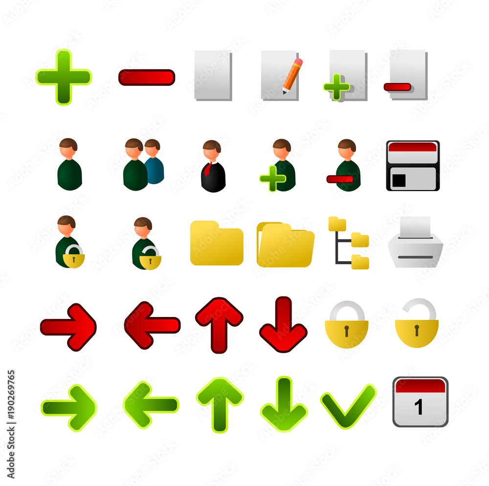 Collection of icons for applications