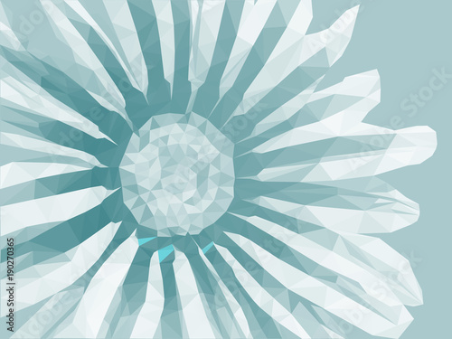 Vector low poly yellow flower sunflower floral design element isolated on white background