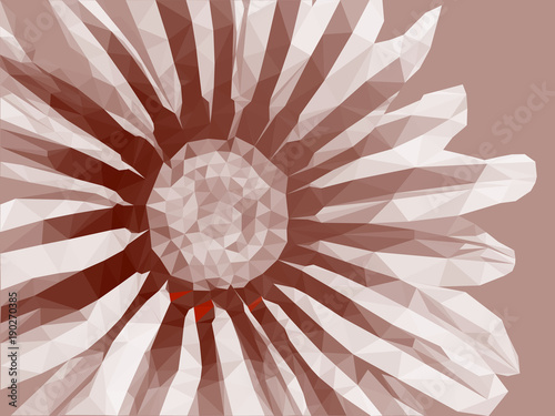 Vector low poly yellow flower sunflower floral design element isolated on white background