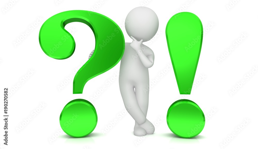 question answer man people 3d green question mark exclamation point mark question answer man people 3d green question mark exclamation point mark