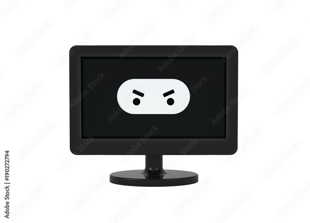 Bildschirm mit bösen Emoji Bildschirm mit bösen Emoji