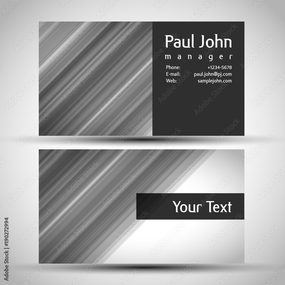 Fototapeta premium Colorful and elegant business card design with front and back side, vector
