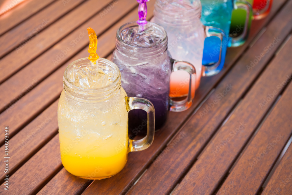 Cocktails and soft drinks. Cocktails and soft drinks.