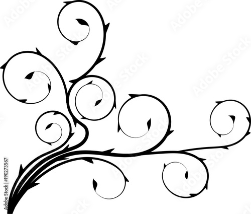 Floral pattern black white