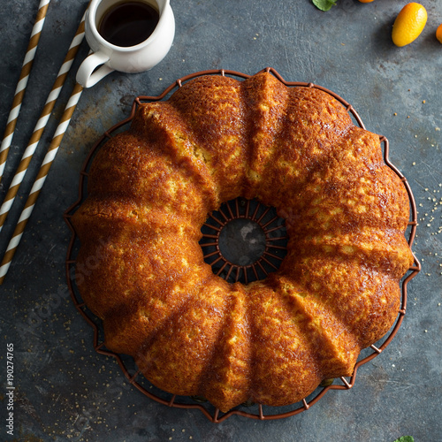 Winter citrus pound bundt cake photo