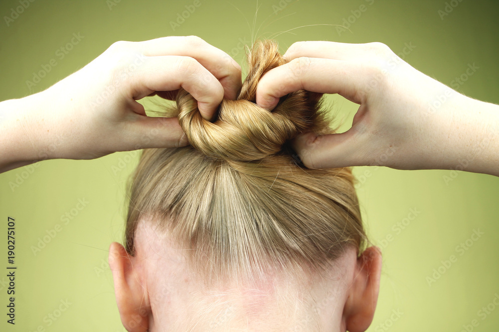 Fototapeta premium Blonde hair. The concept of not well-groomed hair
