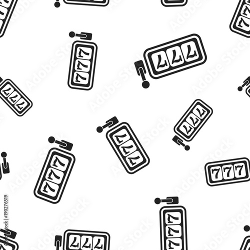 Casino slot machine seamless pattern background. Business concept vector illustration. 777 jackpot symbol pattern.