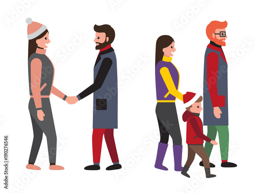 Family and Friends People Set Vector Illustration