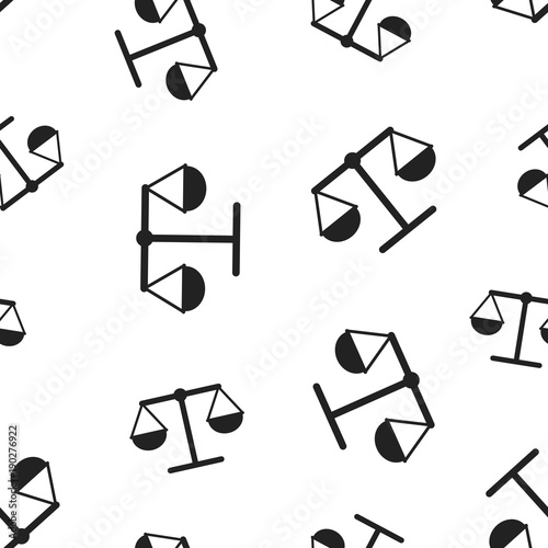 Scale weigher seamless pattern background. Business concept vector illustration. Weigher, balance symbol pattern.
