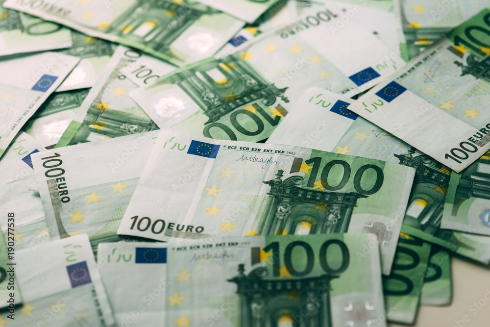 Euro cash stack closeup. Financial currency concept Euro cash stack closeup. Financial currency concept