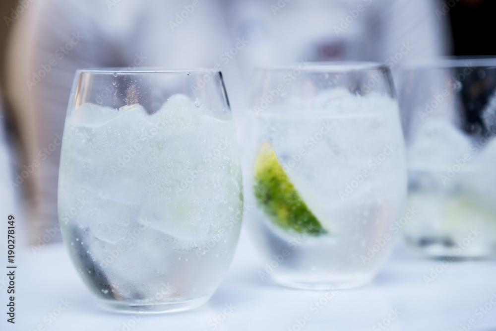 Glasses of martini cocktail. Cocktail party. Glasses of martini cocktail. Cocktail party.