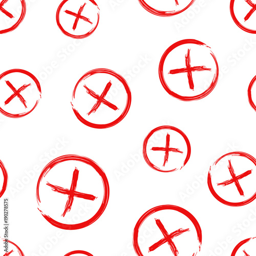 Free Download Check marks cross, no, wrong  seamless pattern background. Business concept vector illustration. No checkmark symbol pattern. - GFXLoad