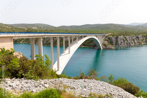 bridge over the sea strait in Croatia